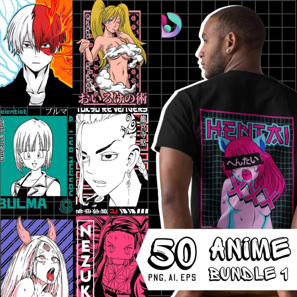 Anime T-Shirt Designs Bundle