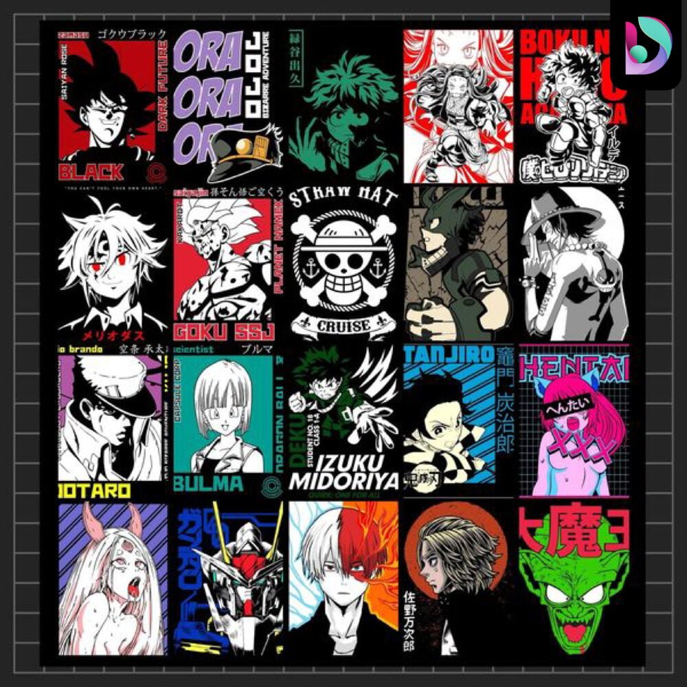 Anime T-Shirt Designs Bundle - Image 3