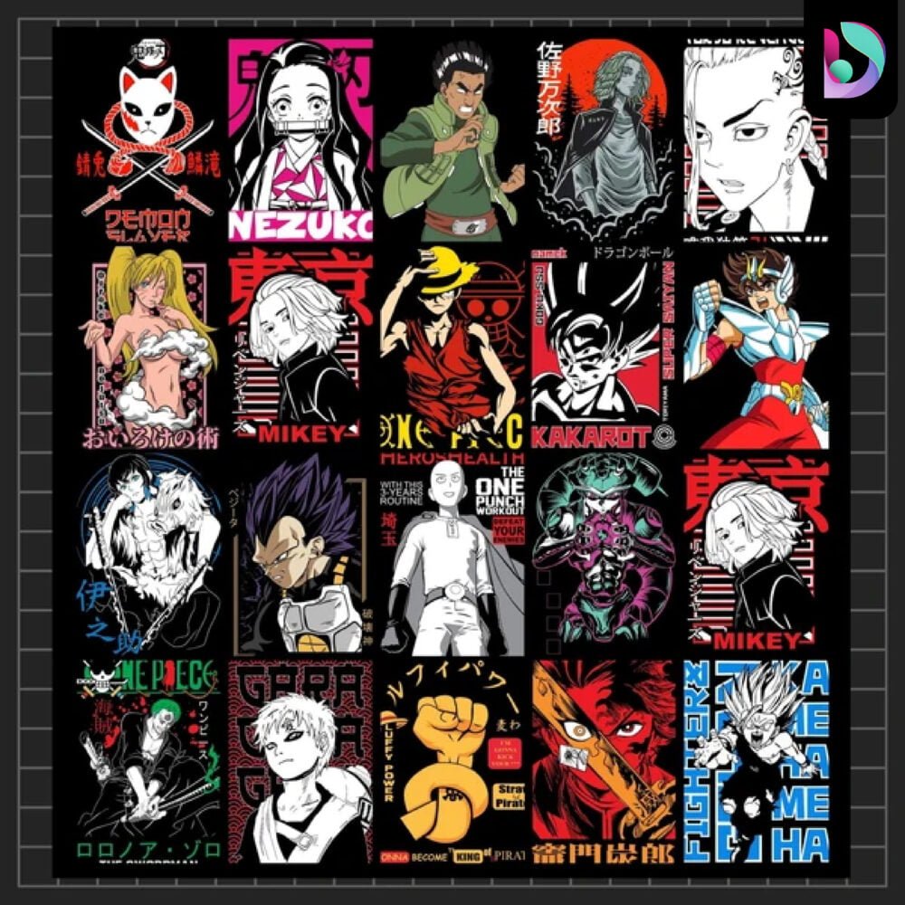 Anime T-Shirt Designs Bundle - Image 2